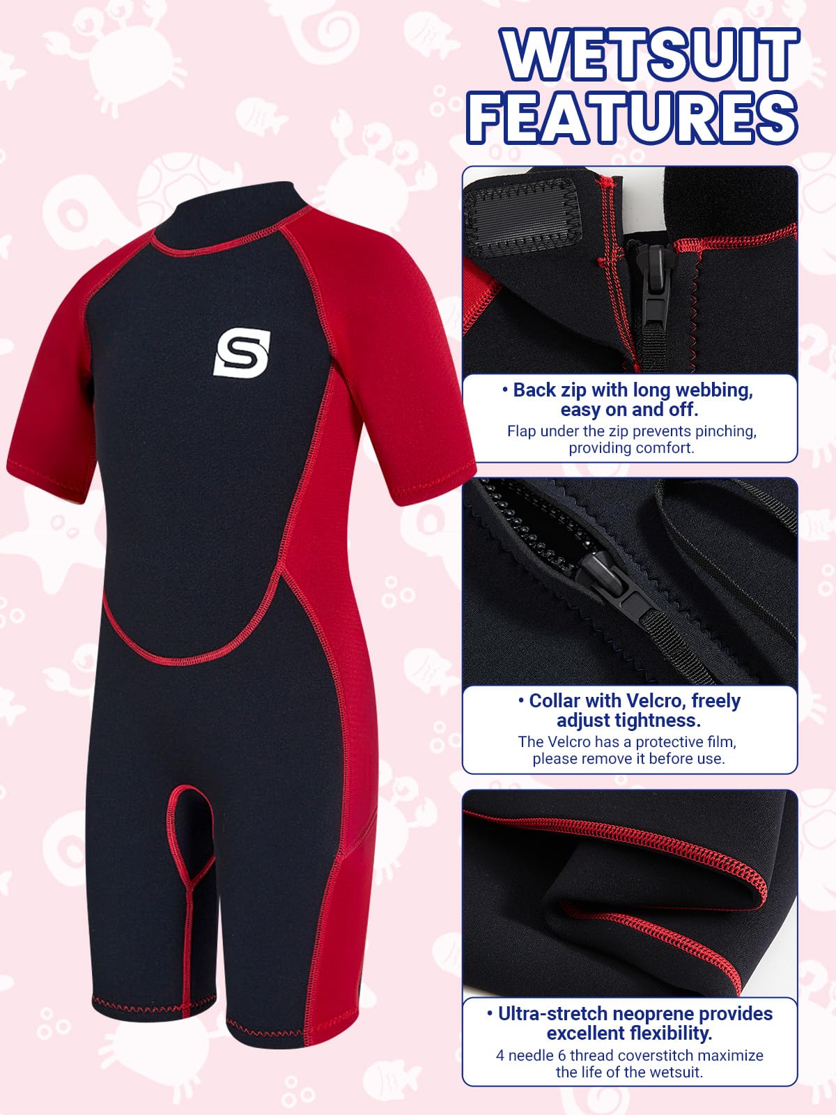 Muta termica in neoprene per bambini 2,5 mm per nuoto immersioni surf protezione UV