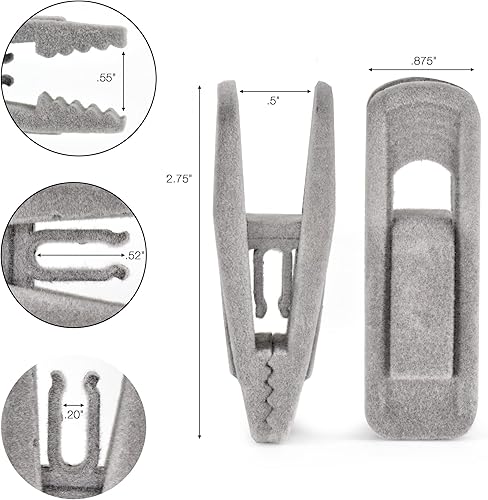 Miniatura 6 de Clips de terciopelo para colgar ropa de bebé, paquete de 20 clips para colgar perchas de terciopelo, material duradero, clips para colgar ropa de
