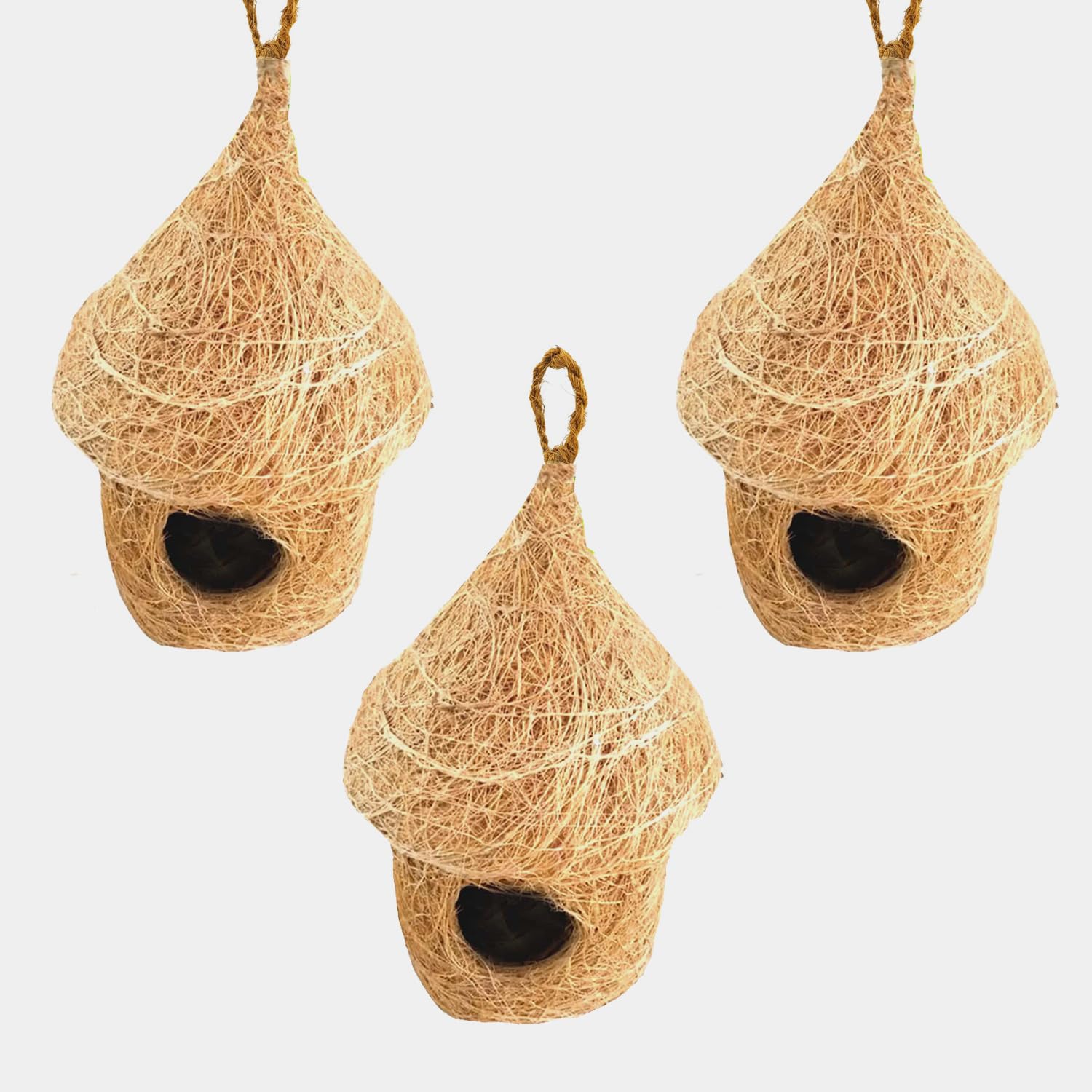 WOODAXEN HUT Bird House with Hanging Hooks U CAN Place Anywhere Pack of 3 Bird House (B0CVQPL13K) Amazon Price History, Amazon Price Tracker