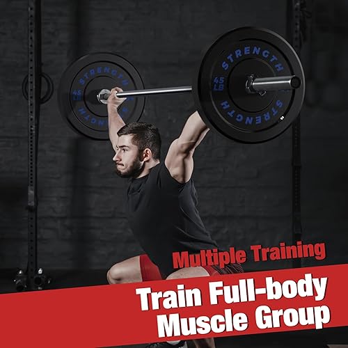 Miniatura 4 de Juego de placas de parachoques olímpicas, pesas de goma virgen para entrenamiento de fuerza