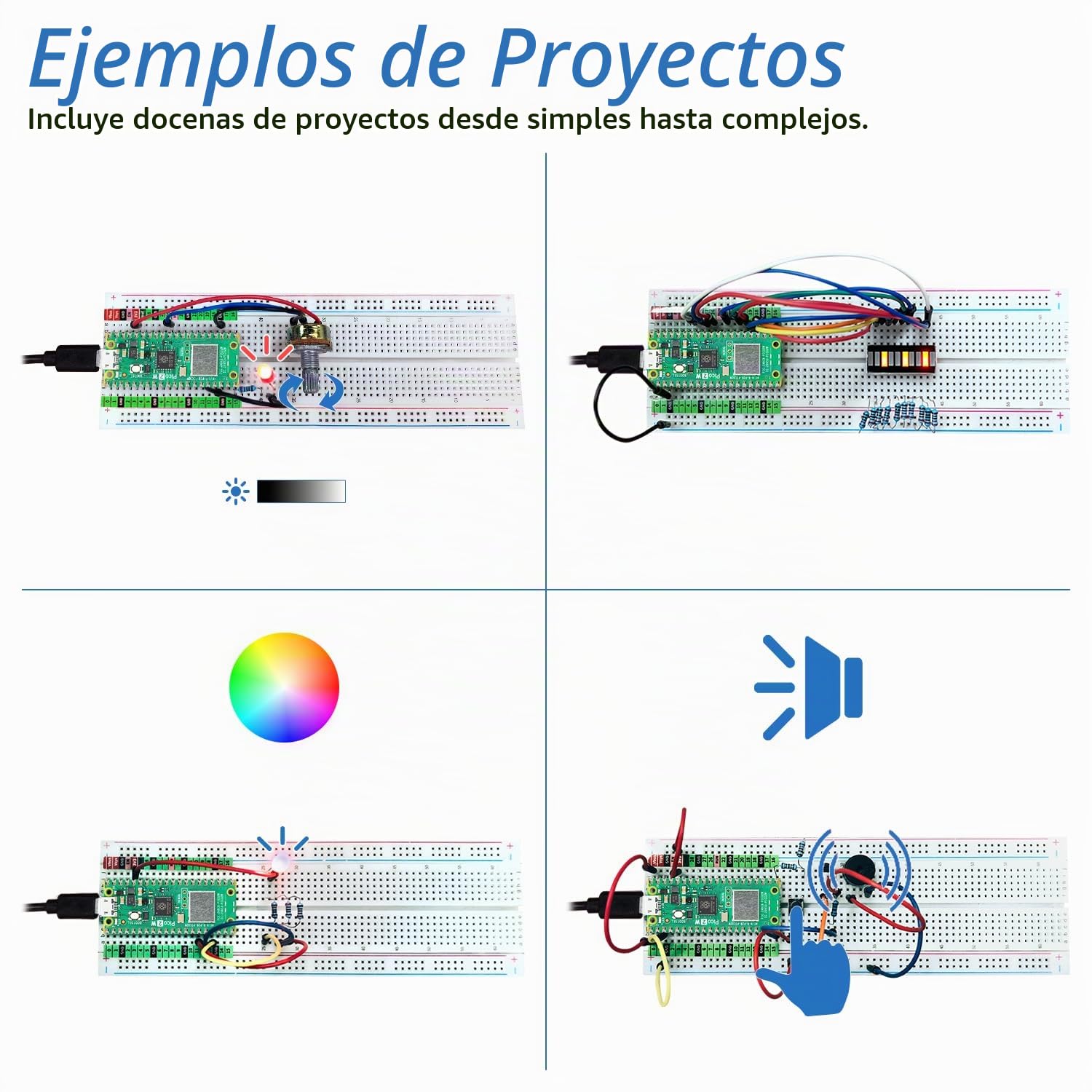 Freenove Basic Starter Kit for Raspberry Pi Pico 2 W (Included), Dual Arm Cortex-M33 and Dual Hazard3 RISC-V Microcontroller, 386-Page Detailed Tutorial, 142 Items, 55 Projects, Python C Code