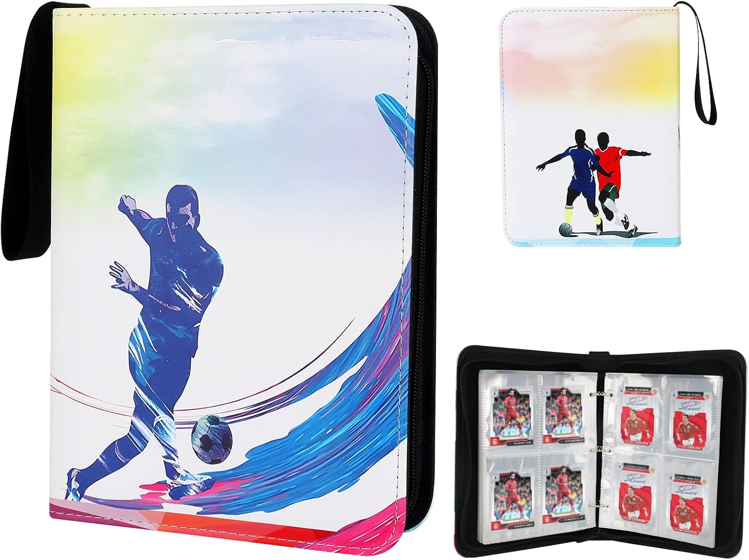 Kaartenalbum voor Jumbo XXL, Verzameling album met capaciteit voor 60 echte GX Promo Kaarten, VMAX, V of EX, 30 pagina's voor Jumbo Kaarten, Album met hoesjes Formaat 21,1x14,5cm (Geel