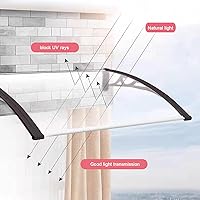 Vista 4 de Toldo para puerta delantera, toldo al aire libre, refugio para ventana, refugio de lluvia y lluvia, refugio de protección contra la nieve