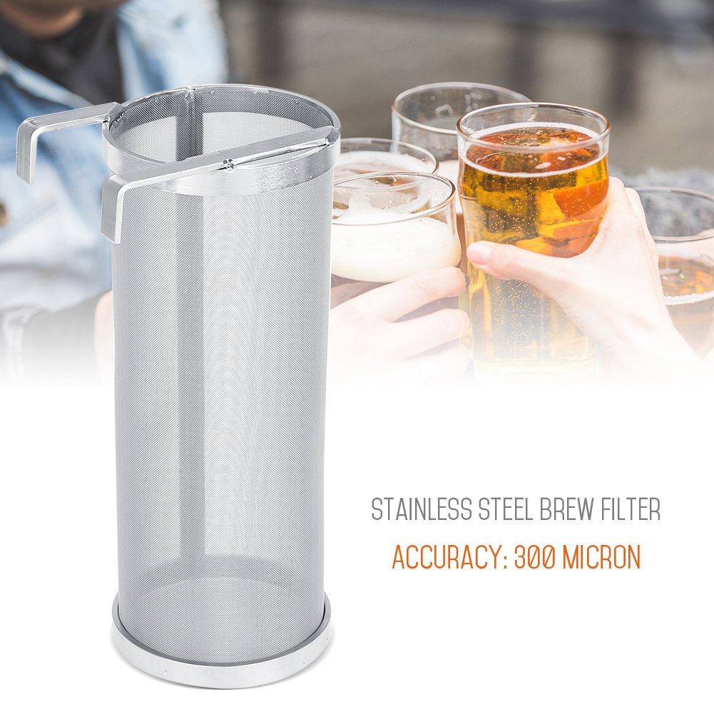 lyrlody Spider Sieb Korbfilter für Homebrew Hopfen Bier & Tee Braueimer Fermenter Wasserkocher, 304 Edelstahl 300 Mikron Maschenweite 4 X 10 Zoll/6 X 14 Zoll(10 * 25.5cm)