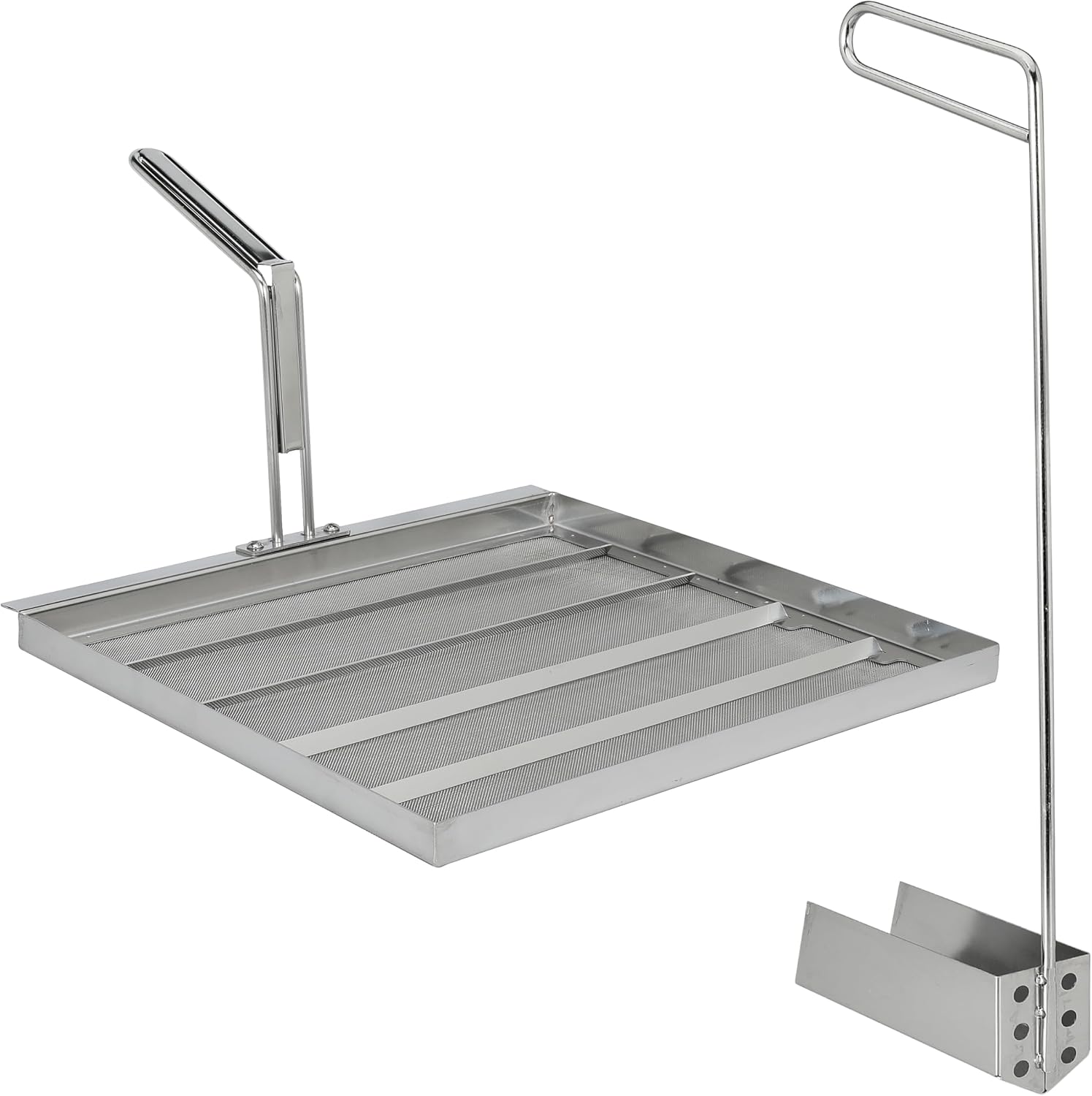 Commercial Deep Fryer Oil Filter Screen AF45 with Deep Fryer Crumb Scoop 550 Micron Mesh, 13.75" x 13.75" Straight Edge Design, Extends Oil Life for Restaurant Kitchens
