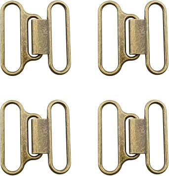 HJGarden Side Mental Belt Buckles 4 Sets Bronze Zinc Alloy Hook Buckle Release Buckle for DIY Waist Belt