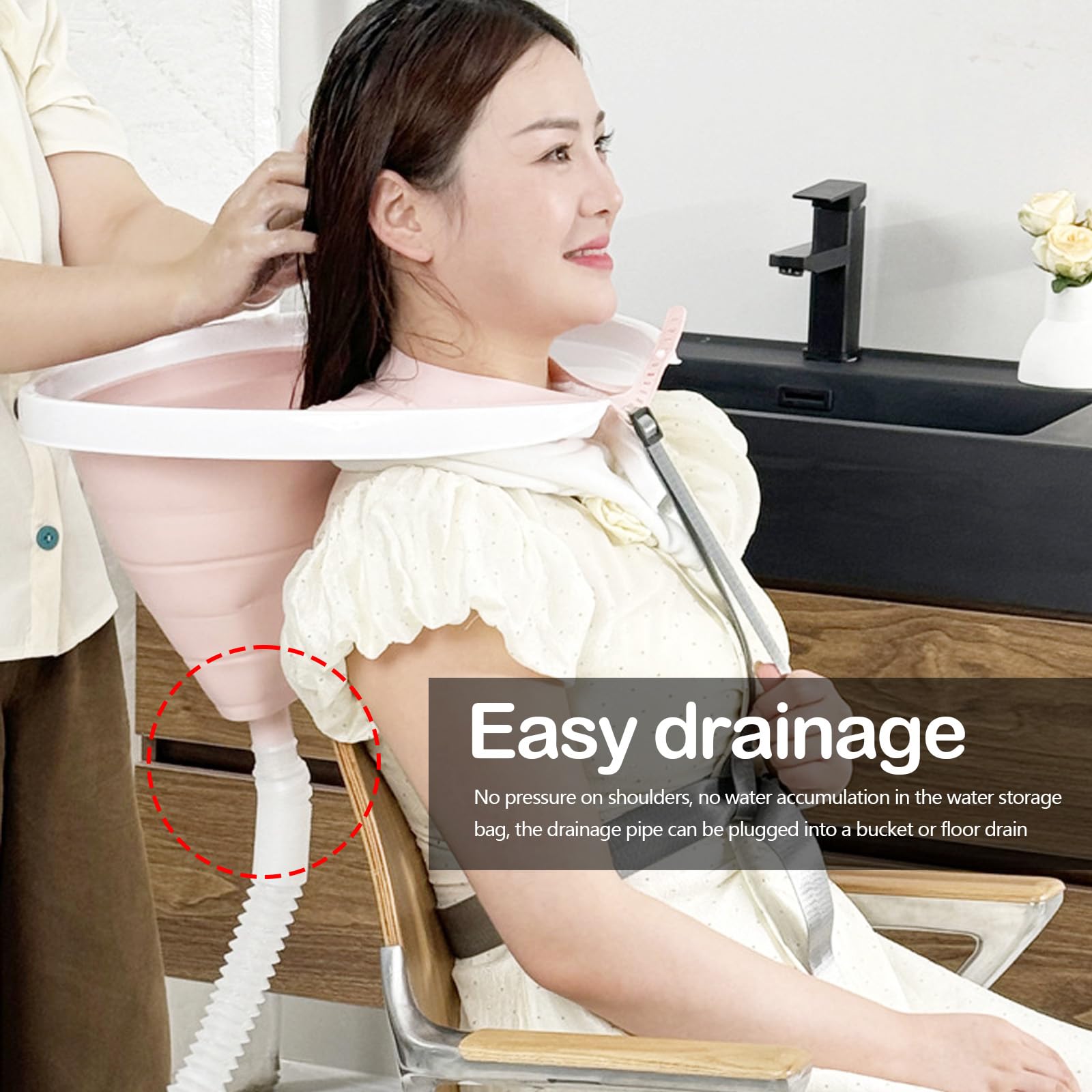 Lavabo Para El Cabello, Lavabo Para Personas Postradas En Cama Lavabo Plegable Lavabo Inflable Para El Cabello Con Cinturón Para Personas Mayores Niños Discapacitados Mujeres Embarazadas