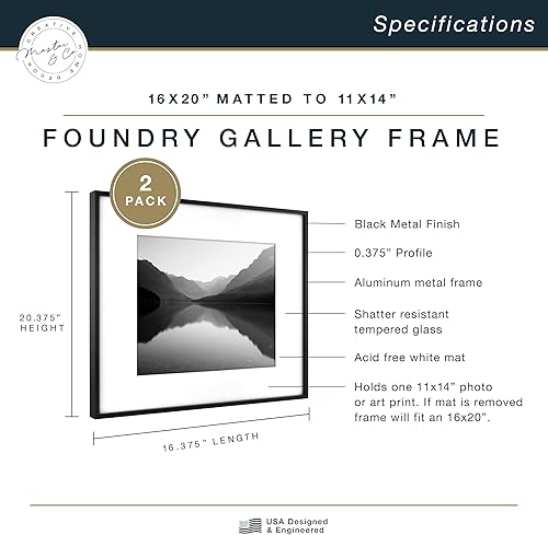 Vista 81 de MCS Master & Co. Foundry Gallery - Marco metálico de pared color negro, 16 x 24 pulgadas sin paspartú