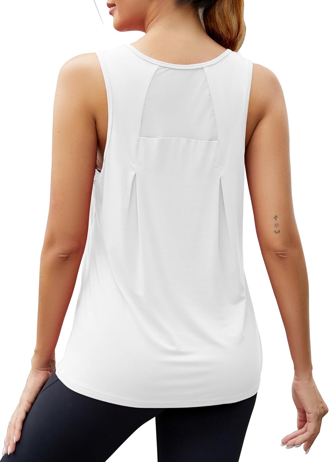 Mippo Workout Tops for Women Loose fit Mesh Athletic Shirts Sleeveless Yoga Tank Running Gym Tops