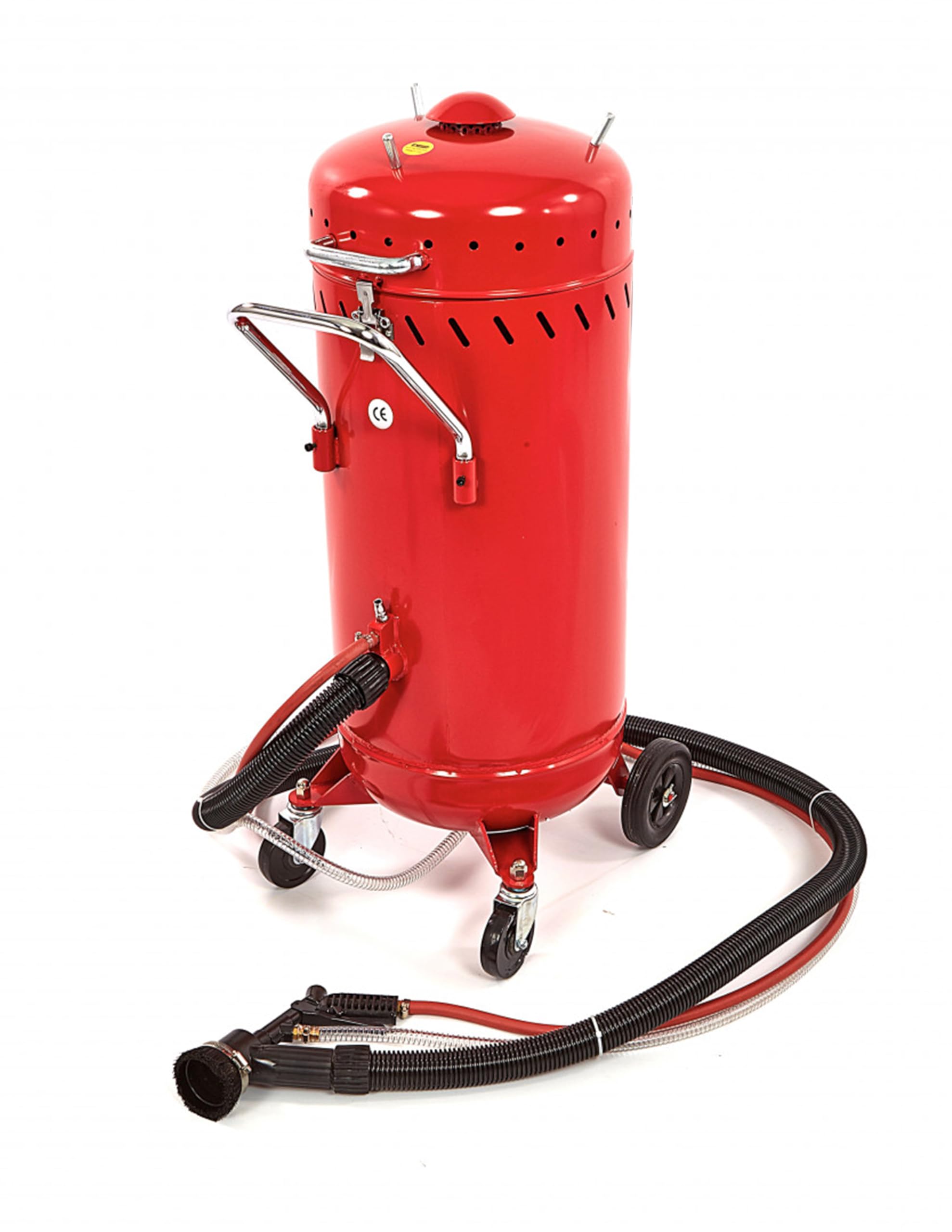CHORREADORA DE ARENA CON SISTEMA DE ASPIRACIÓN Y TAPA PARA EXTRACCION, 80 L
