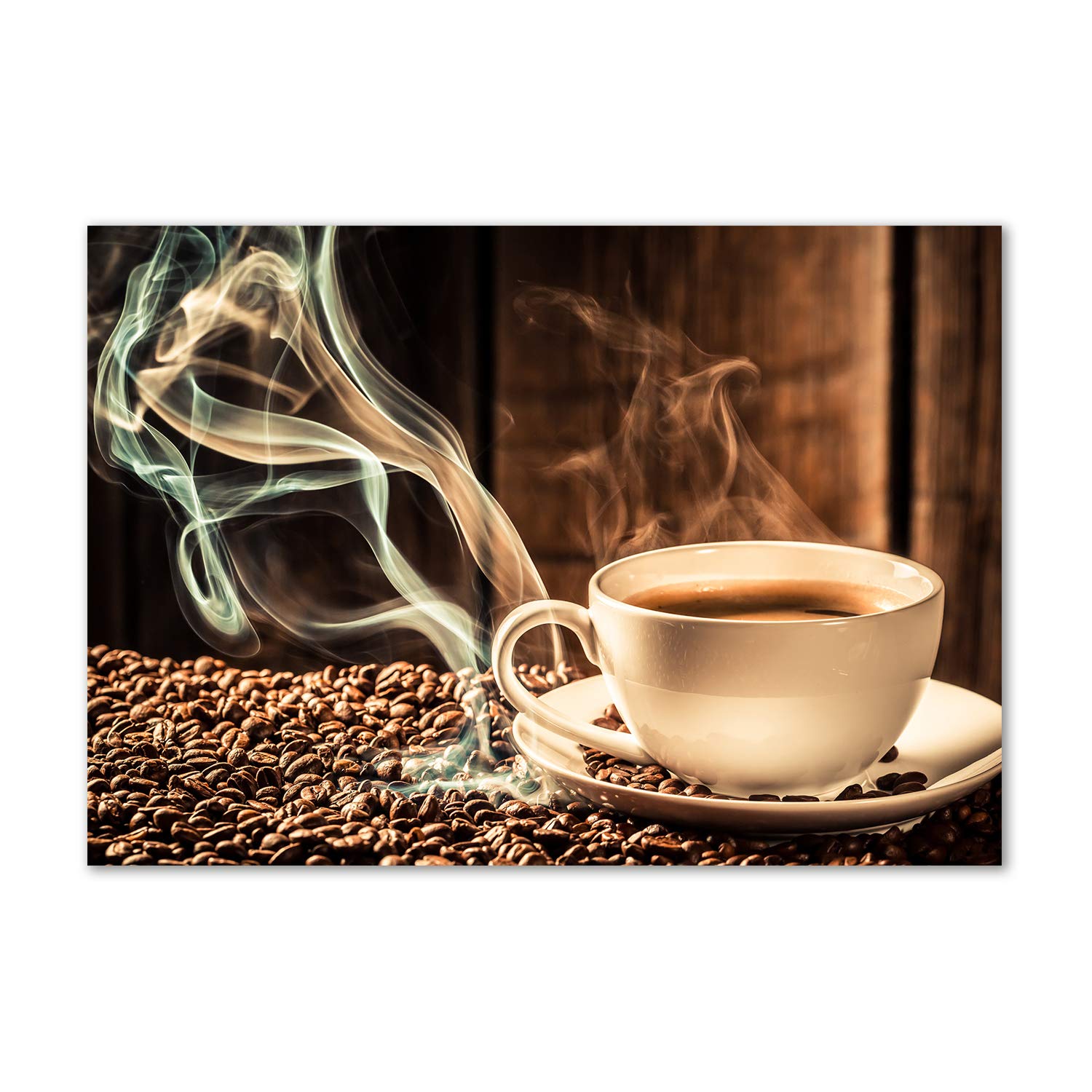 Déco mural acrylic glass picture café marron pour habiller coin repas