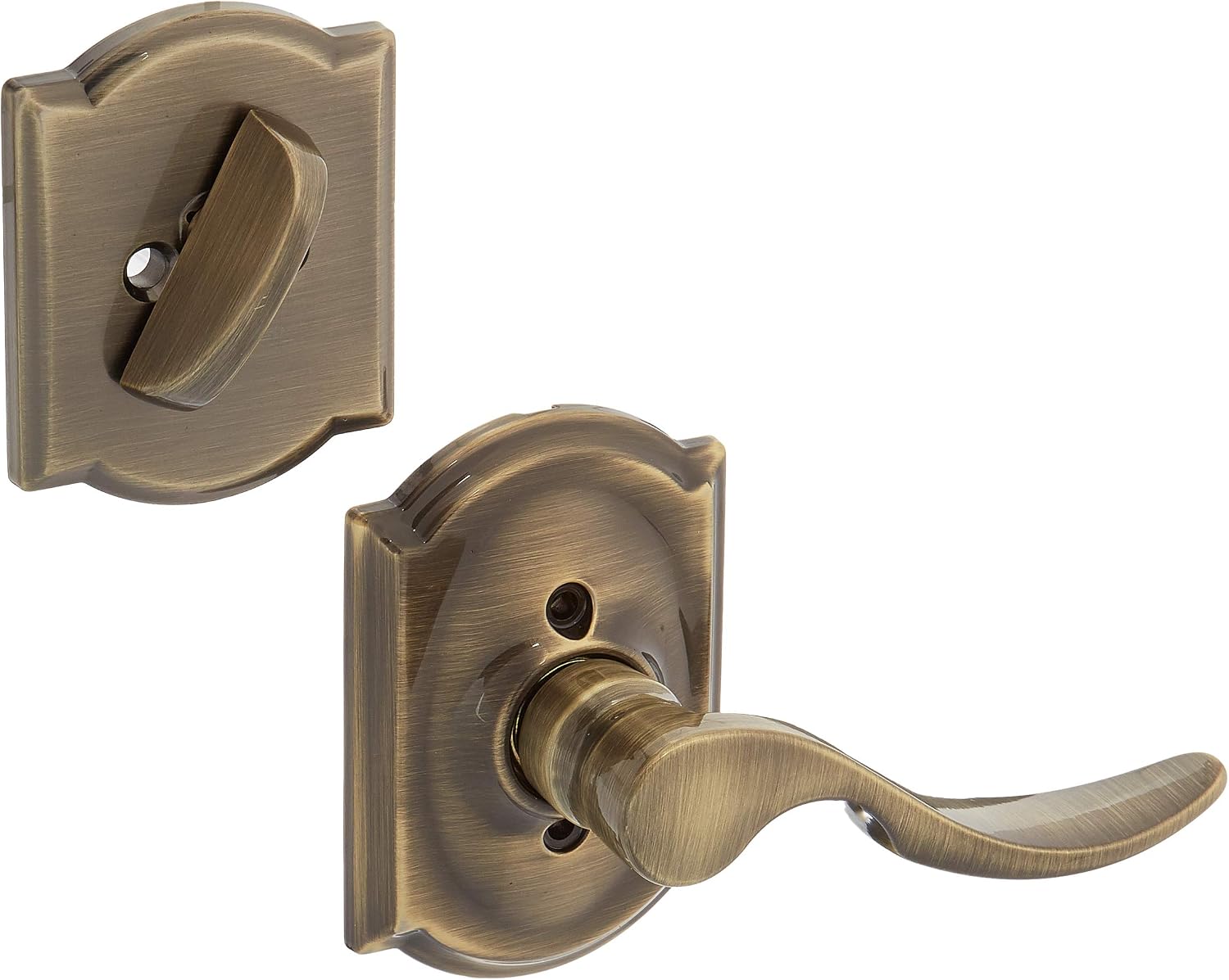 Schalge F94STA609CAMRH Antique Brass Interior Pack St. Anne's Lever