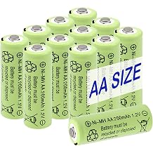 1.2V AA Rechargeable NIMH 200mAh Battery for Outdoor Solar Lights | 12Pcs Double A Batteries Pre-Charged Low Self Discharge Anti-Leak for Solar String,Deck,Lawn Decoration,Pathway Lights