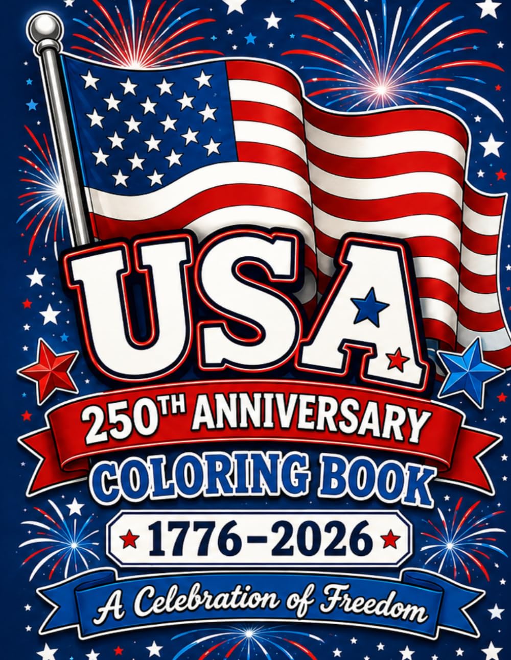 USA 250th Anniversary Coloring Book for Kids & Adults: A Celebration of Freedom (1776–2026) | Patriotic Coloring Pages for Independence Day, Family Fun & American History