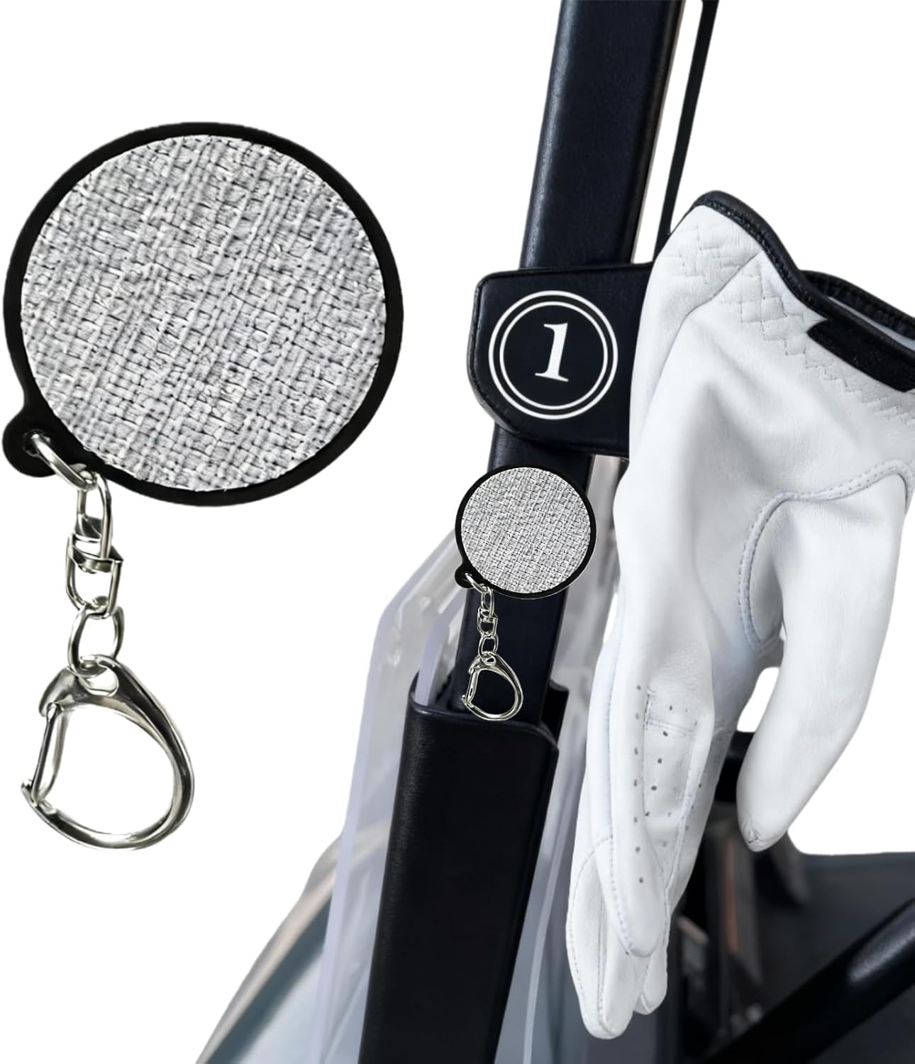Magnetic Golf Glove Holder Clip – Strong Neodymium Magnet & Grip Pad – Attaches to Golf Cart, Bag or Belt – Keeps Gloves Dry, Fresh & Secure – Hand-Assembled Acrylic Golf Accessory for Men & Women