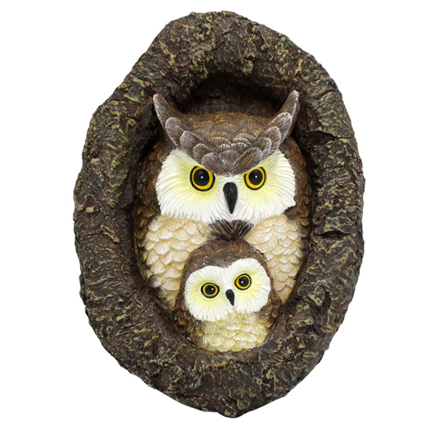 Ornements de jardin de hibou en résine pour décorer un arbre