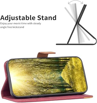 Aroepurt Case Compatible for HeyxFome X2 2024 6.5 Phone Case Cover [with Tempered Glass Screen Protector] Flip Stand Cover PU Leather BF11 Wallet Case Red