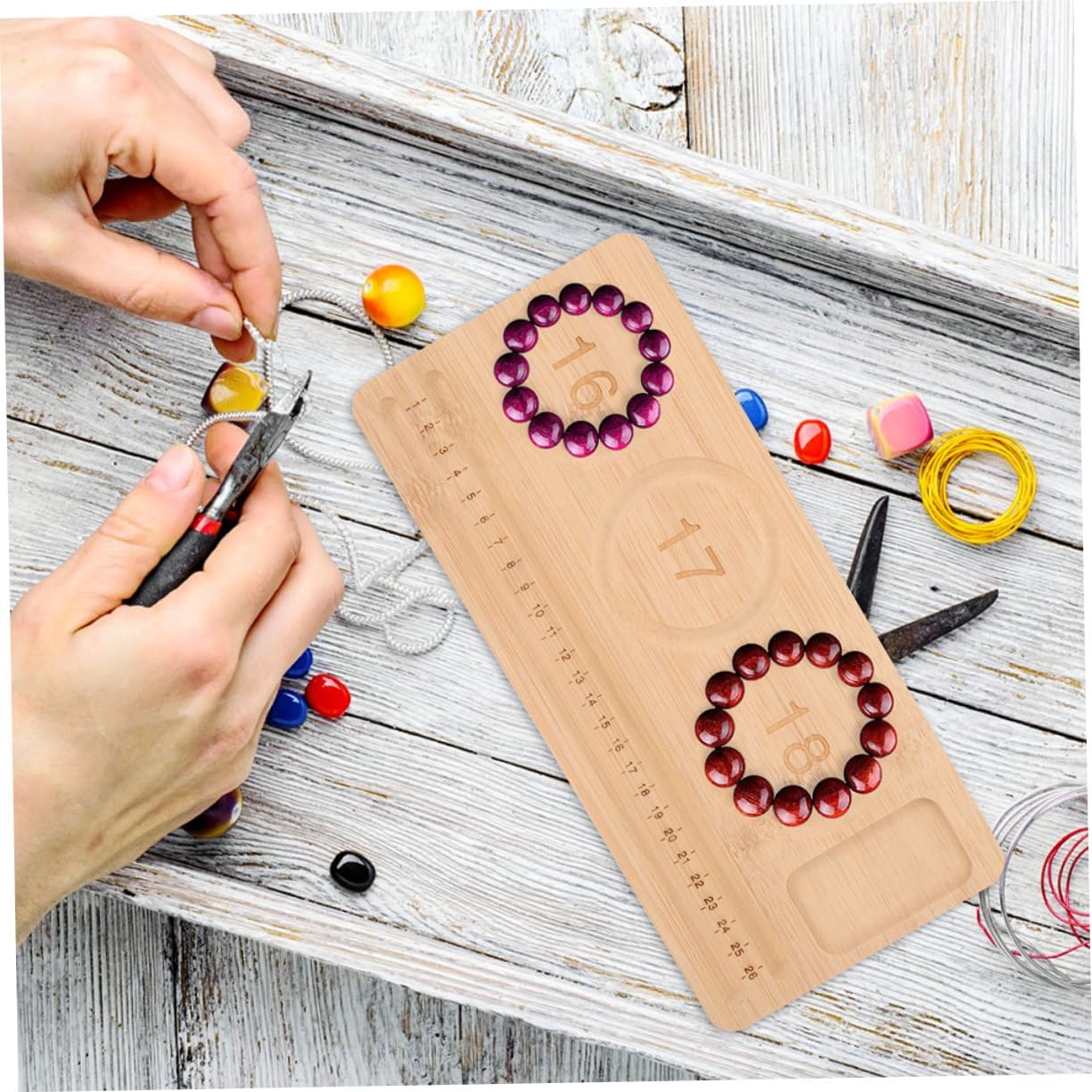 DIYEAH 2pcs Bead Boards for Jewelry Making Craft Trays with Measurement for Bracelet Necklace DIY Projects Portable Design for Hobbyists and Professionals