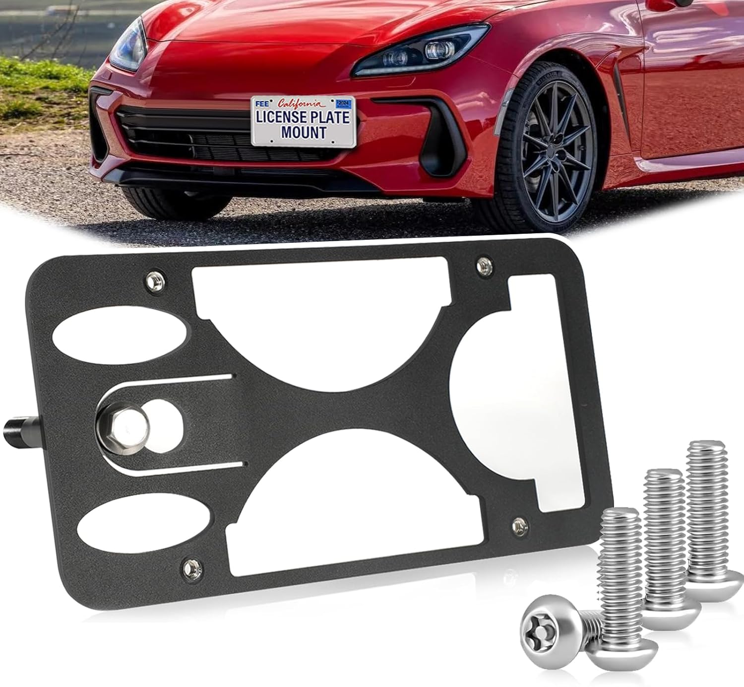 Anti Theft Front License Plate Bracket Mount Compatible with Subaru BRZ 2022-2026, No Drill Tow Hook License Plate Frame Holder, Installs in Seconds