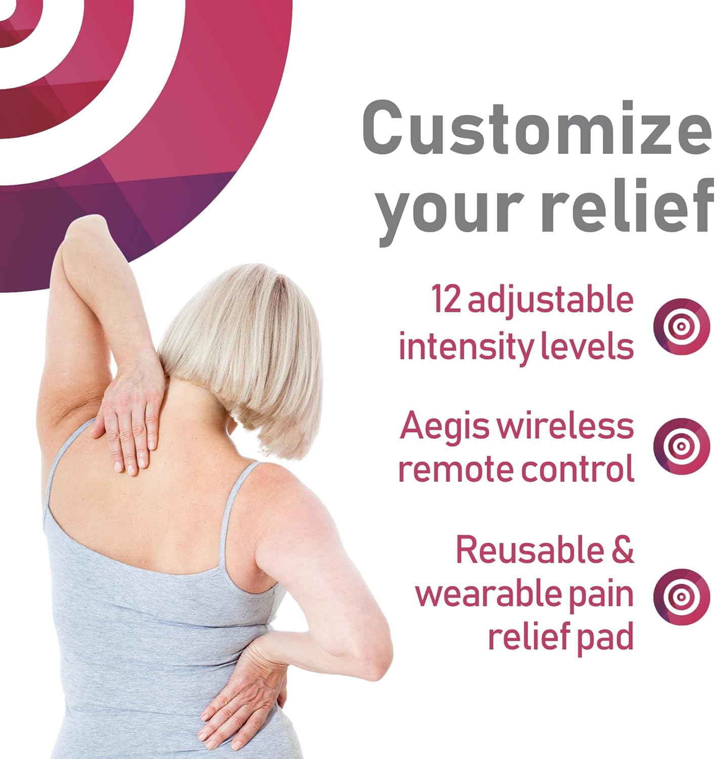 Paingone Aegis - The Powerful, Portable Tool That Can Help Relieve Lower Back Pain Quickly - Portable, Lightweight and Fits Discreetly Under Clothing - Wireless, Rechargeable and Remote Controlled