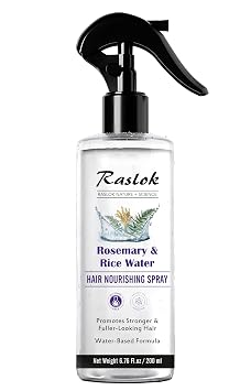 Raslok Nature+Science Rosemary & Rice Water Hair Spray | Made with 100% Natural Extracts | Lightweight, Non-Greasy Formula | For Softer, Smoother-Looking Hair | 6.76 fl oz / 200 ml