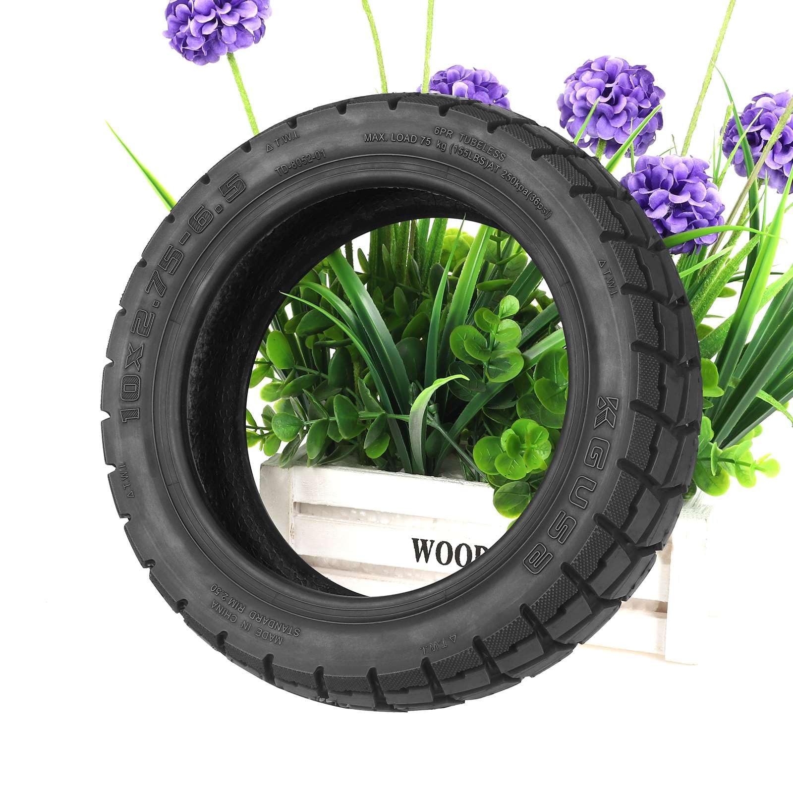 10 x 2,75-6,5 Pneu Tubeless avec Chambre à Air pour Kukirin G2 Master / G3 | Trottinettes Electriques 10 Pouces Pneu de Remplacement (Tubeless + Chambre à air)