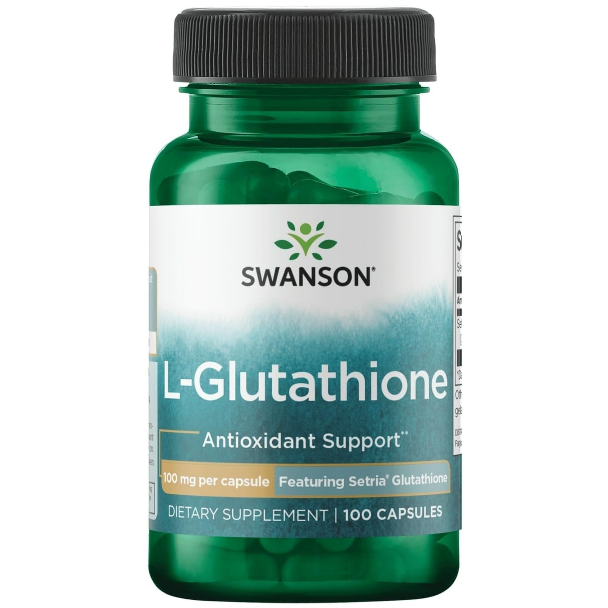 Swanson Amino Acid L-Glutathione 100 mg for Antioxidants, 100 Capsules