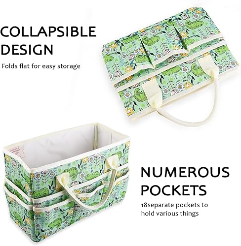 Miniatura 7 de Bolsa organizadora de manualidades con múltiples bolsillos, organizador grande de almacenamiento de arte con asas para arte, manualidades, costura,