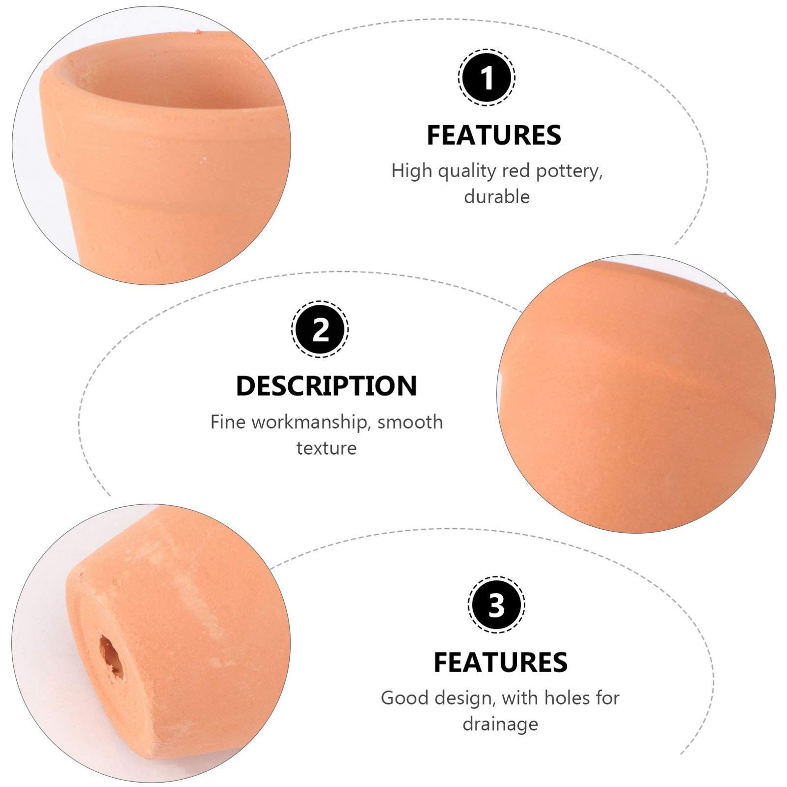 20 Vasi In Terracotta Mini 3x3 Cm Con Foro Di Drenaggio