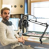 Vista 6 de Soporte de micrófono con brazo para Blue Yeti, Nano, HyperX QuadCast Snowball Fifine y más micrófono, brazo de brazo ajustable con tornillo de 3/8