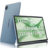 Digliand 11 Inch Android Tablet, 12GB RAM 128GB ROM, 8-Core, 7000mAh 8-Hour HD Tablet, Split Screen & Screen Mirroring, Dual Camera, Android 14 (Blue)
