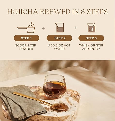 Miniatura 7 de Queen Omi Polvo orgánico de Hojicha  Polvo de té verde tostado japonés 100% orgánico, alternativa al matcha y al café, baja en cafeína, rico en