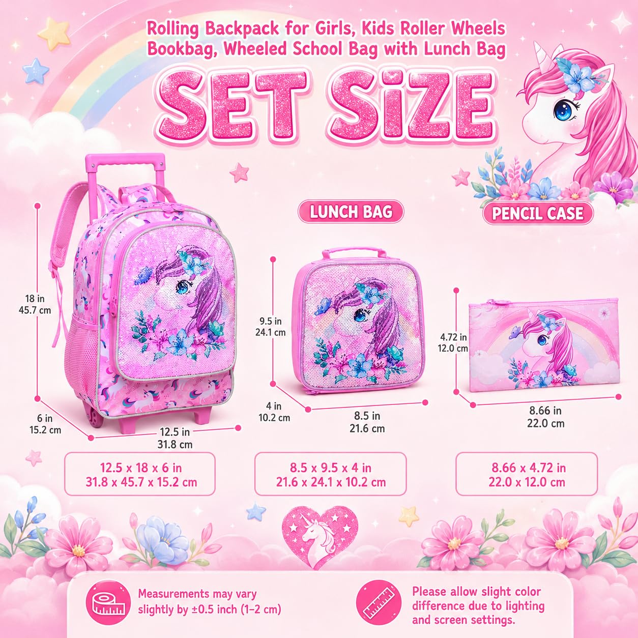 KLFVB Mochila escolar con ruedas para niñas y niños, con bolsa de almuerzo, mochila escolar con ruedas para niños