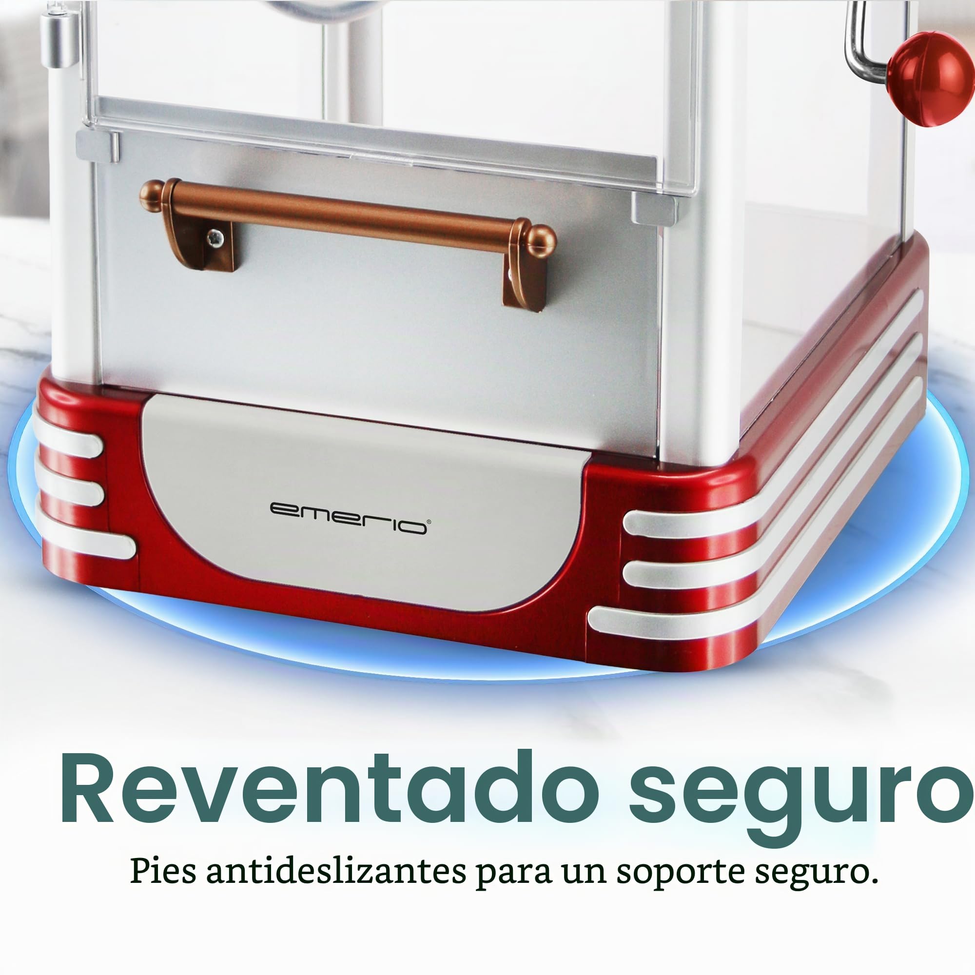 Emerio Máquina de Palomitas de maíz POM-120650, Recipiente Antiadherente también Apto para Palomitas de maíz Dulces o saladas, 360 vatios, Grande