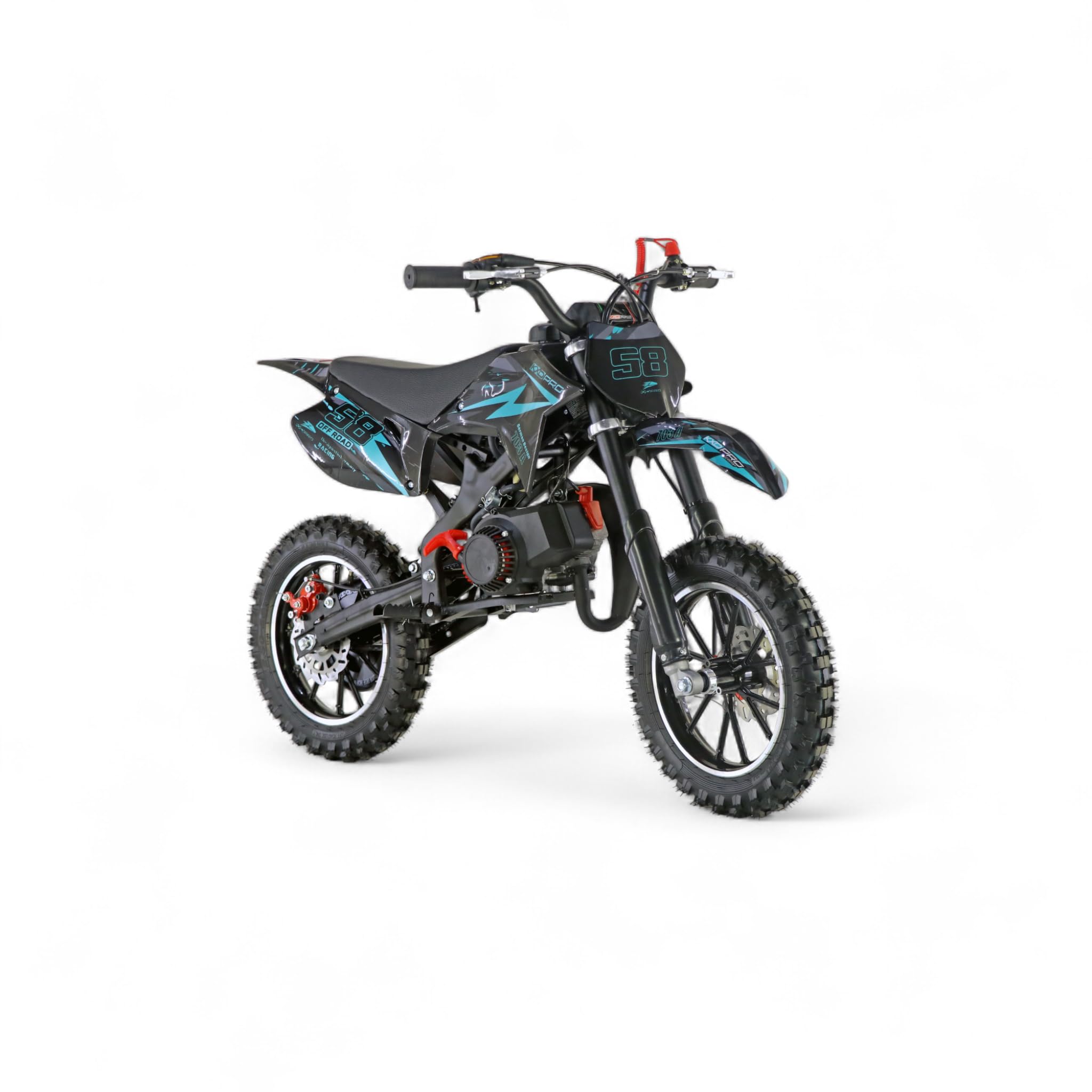 KXD 703A 49 cm³ 2 temps Leopard Dirtbike pour Dirt Bike Enduro DirtBike pocket 49 cc Pitbike PocketBike Motocross Moto Motorsport Pocket Full Cross Cross Cross (turquoise KXD 703A 49 cm³ 2 temps)