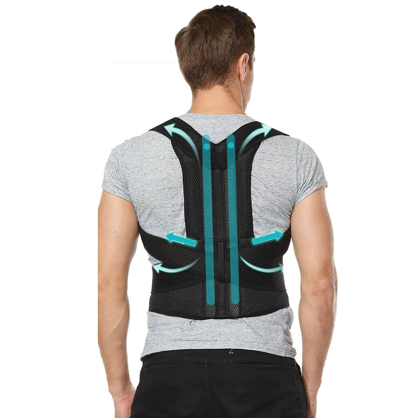 Supporto Lombare Correttore posturale Tutore Posteriore Cintura di Compressione Cinturino in Vita per Sollievo dal Dolore Lombare per ernia del Disco, Sciatica, scoliosi per Uomini e Donne (