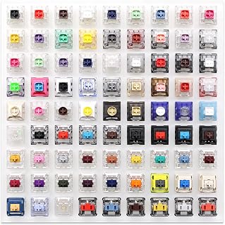 KPREPUBLIC Kailh 81 Switch switches Tester with Acrylic Base Blank keycaps for Mechanical Keyboard Box Cream Arctic Fox Silver Jellyfish (Kailh 81 Switch Tester x1)