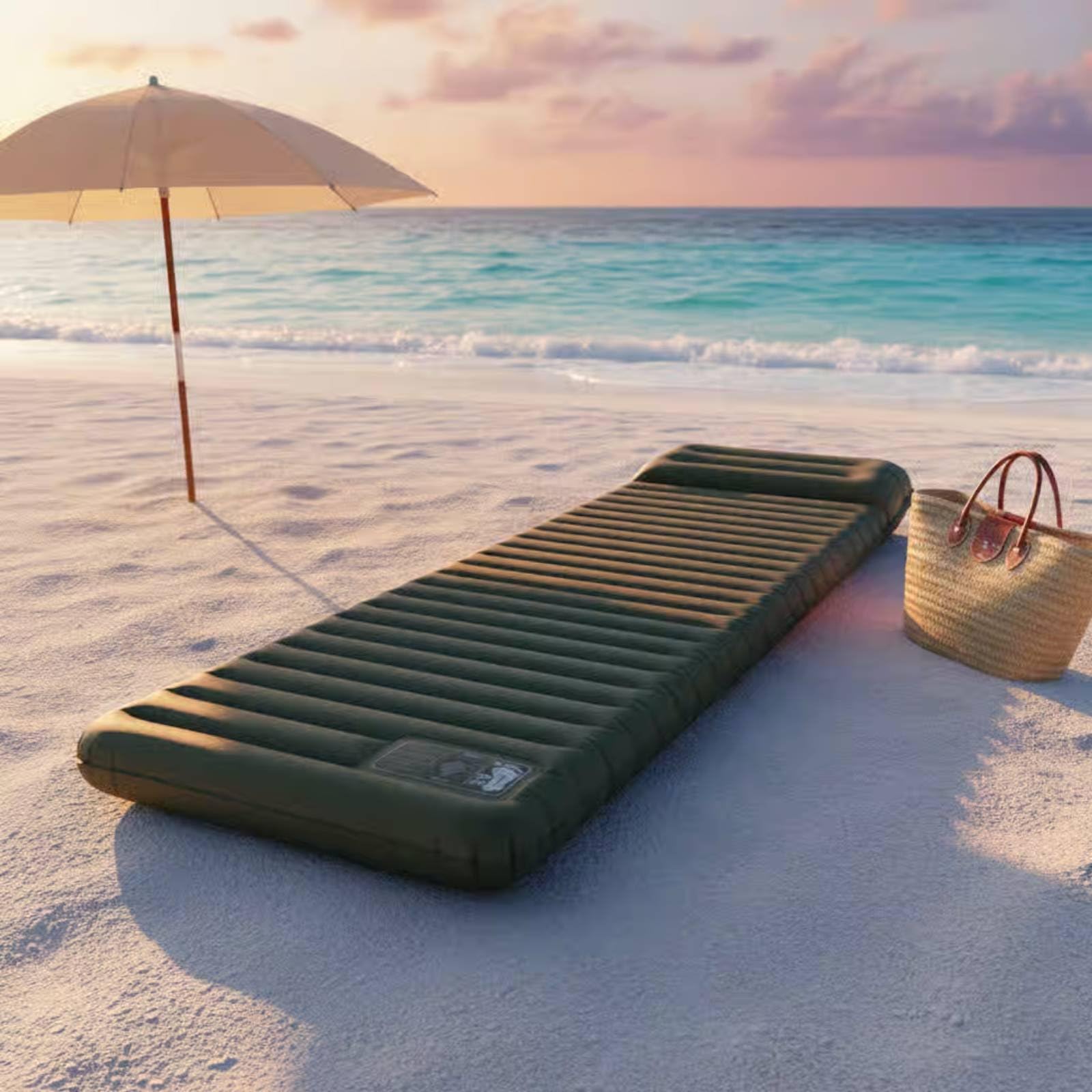 Matelas Gonflable de Camping TPU Matelas Autogonflant Imperméable Tapis de Couchage Portable pour Plage