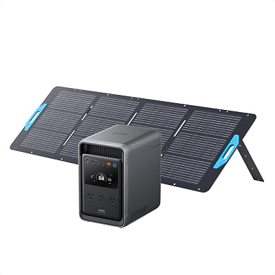 Anker SOLIX S2000 Portable Power Station and 400W Solar Panel, 2,010Wh | 2,010Wh LiFePO4 Battery, Up to 35-Hour Fridge Backup, 1,500W (Peak 3,000W) Solar Generator for Outdoor, UPS,and Emergency Use