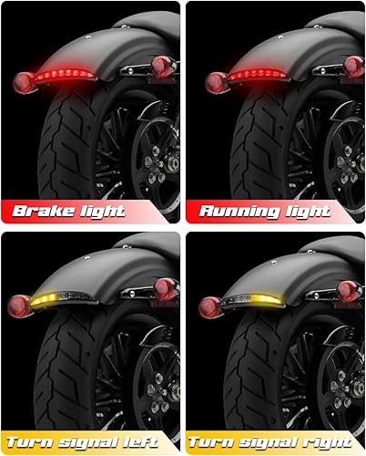 Miniatura 4 de QUASCO Luz trasera de freno LED con borde trasero cortado para motocicleta, luces traseras compatibles con Harley Sportster Iron 883 XL1200C XL1200L