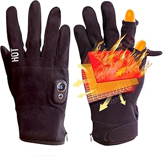 B-Qtech Heated Gloves, Electric Rechargeable Gloves, Skiing Gloves Cold Weather Heating Gloves for Men Women, Snow Work Ca...