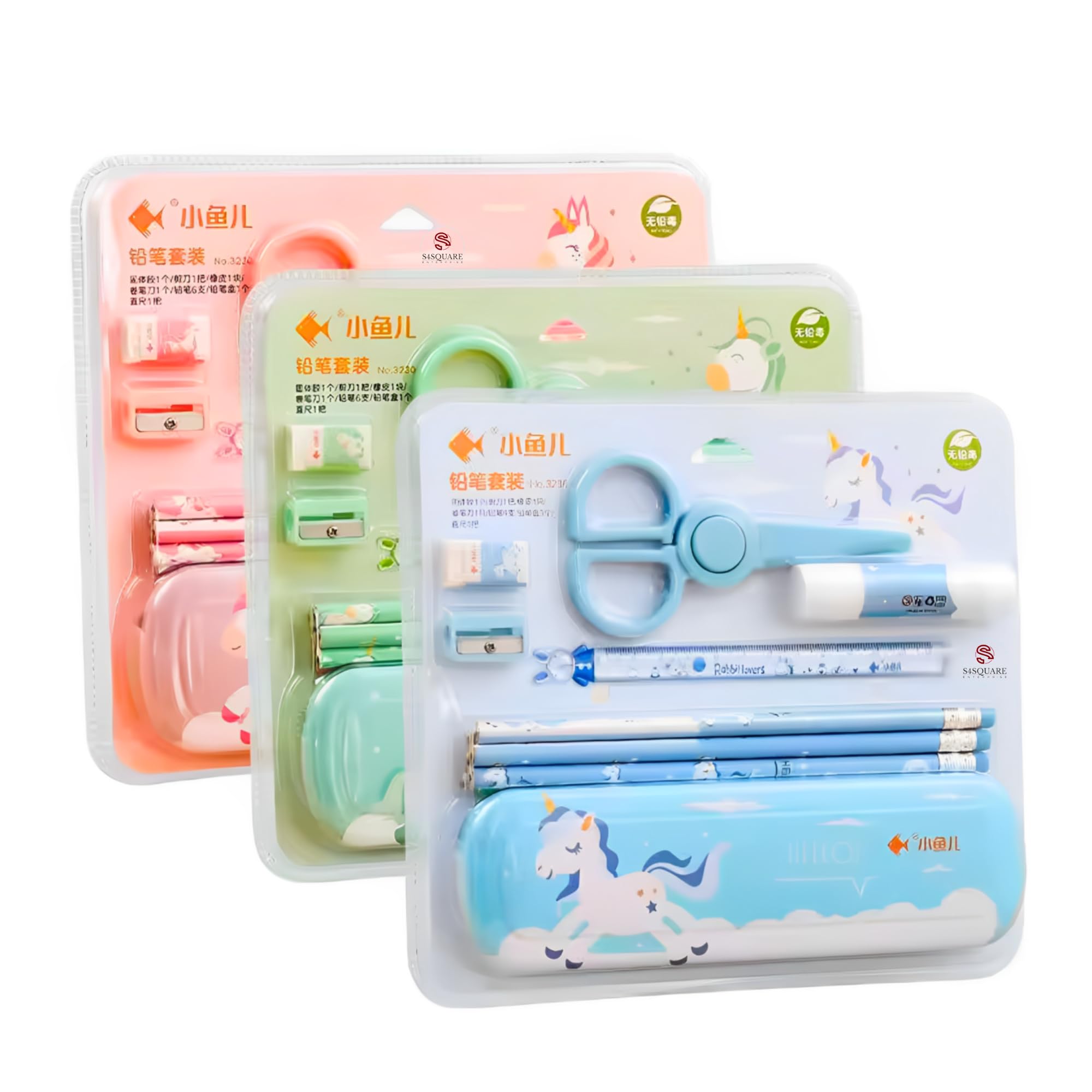 S4SQUARE ENTERPRISE Unicorn Stationary Gift Set Pencil Box Set with Scissor Set Include 3 Pencils,1 Box, 1 Glue Stick, 1 Scissor, 1 Eraser, 1 Sharpener and 1 Scale Perfect Gifts for School Girls (B0DBDLBZ76) Amazon Price History, Amazon Price Tracker