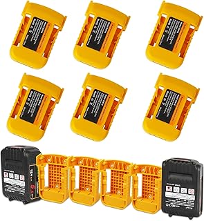 QUPERR 6 Pack Battery Holder Mounts, Battery Mount Hanger Battery Storage Rack Battery Dock Holder Compatible with Dewalt 18V Battery DCB184 DCB182 DCB181 Etc.