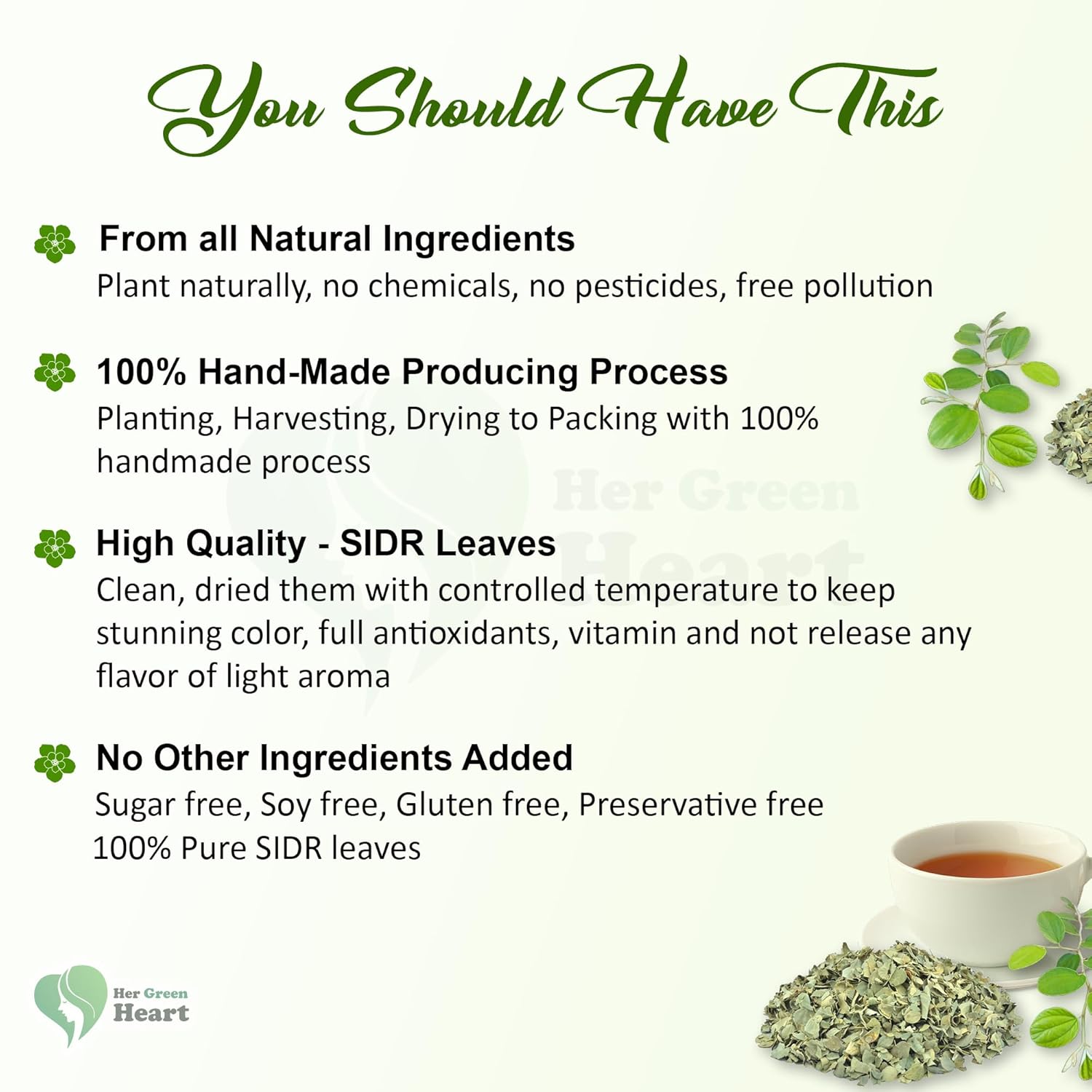 Sidr Leaves - 100% Pure, Dried Organic Sidr Leaves Tea for Culinary and Natural Use