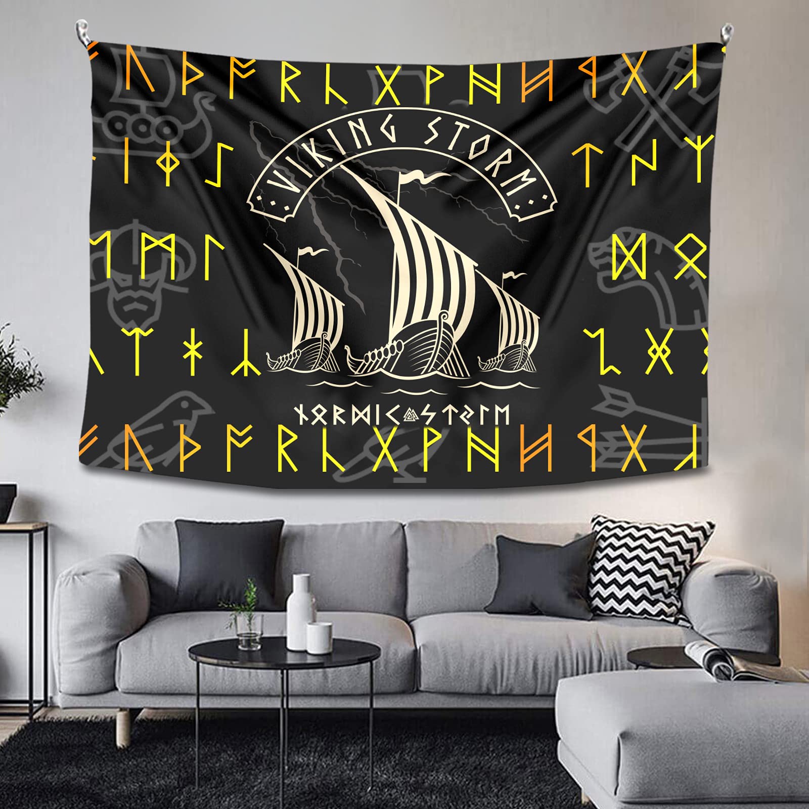 Buy Vikings Decor Norse Boat/Ship Wall Tapestry Vikings Psychedelic