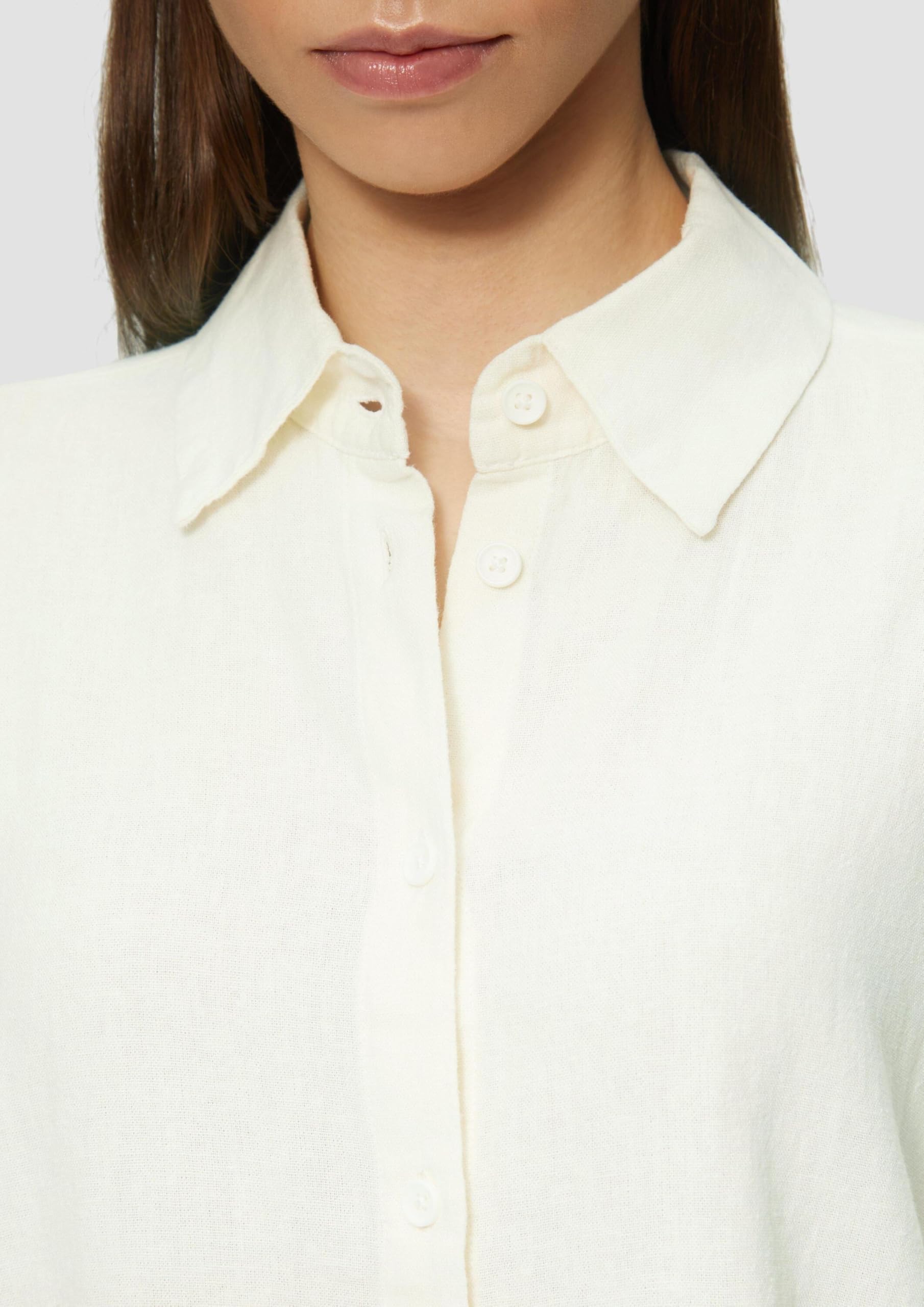 QS 2162736 Camicia a Maniche Lunghe in Lino Donna (Pacco da 1)