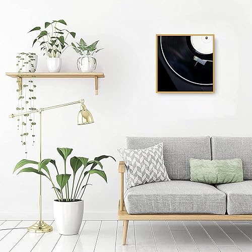 Miniatura 10 de Golden State Art, Marcos de aluminio para álbumes de 12.5 x 12.5 pulgadas, marco de discos con acabado de metal cepillado, parte delantera de vidrio