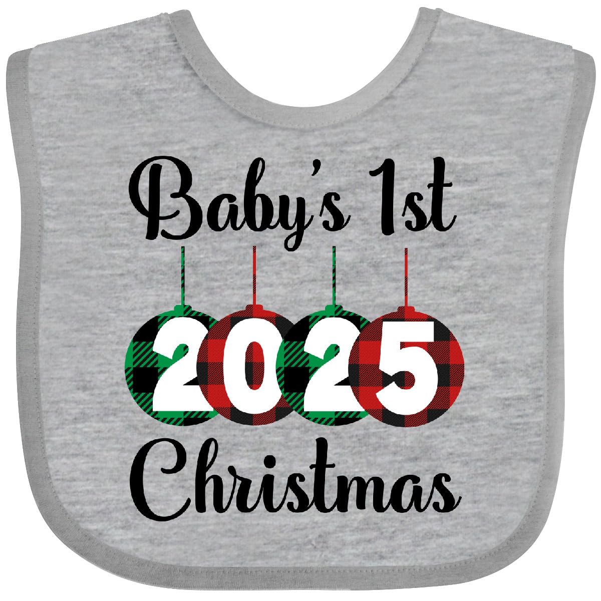 inktastic Babys 1st Christmas 2025 Baby Bib