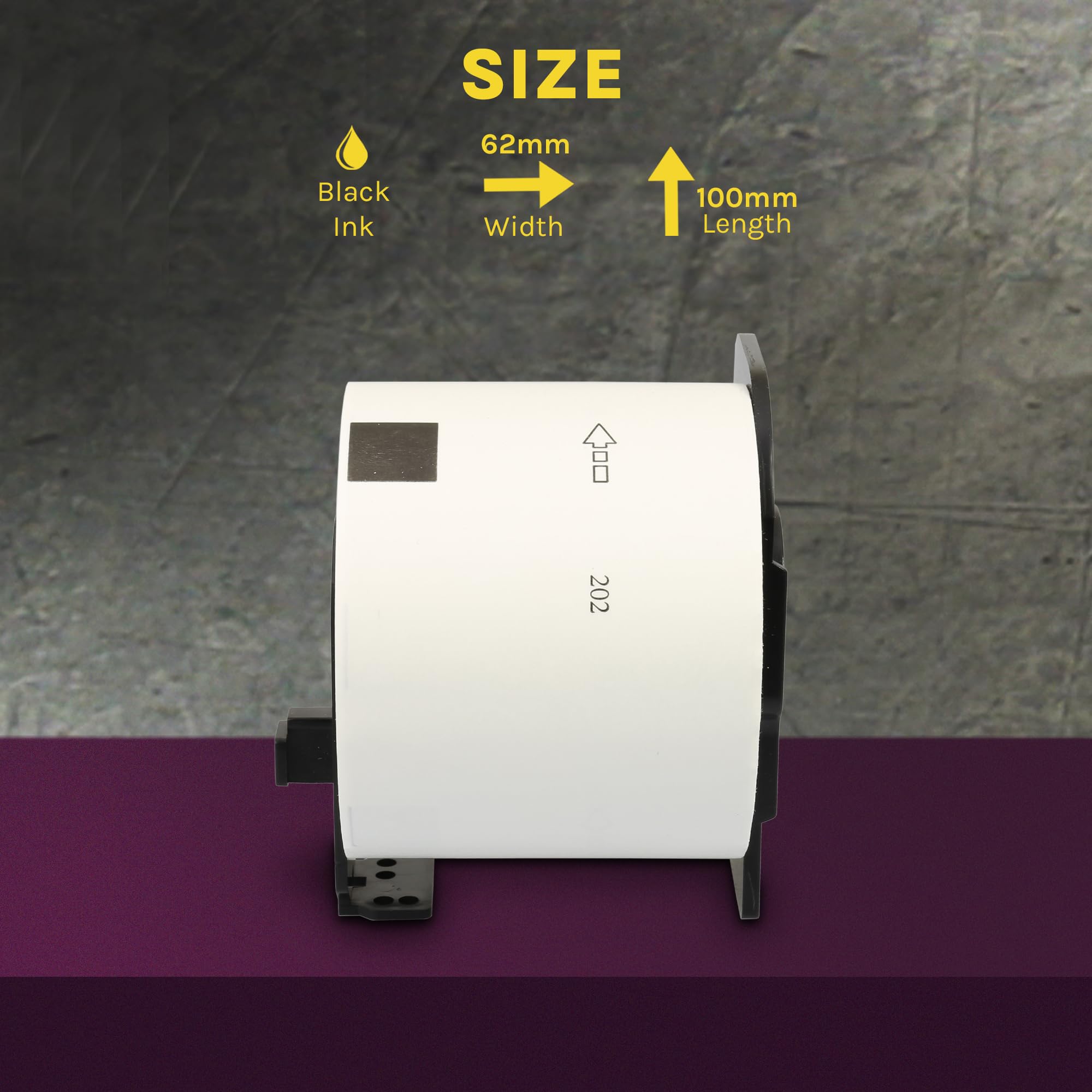 Printing Saver 10x DK-11202 Rotolo Etichette Bianche Compatibili con le Stampanti Brother P-Touch QL-1050 1060N 1100 1110NWB 500 560 580N 650TD 710W 720NW 810W 820NWB (62 mm x 100 mm)