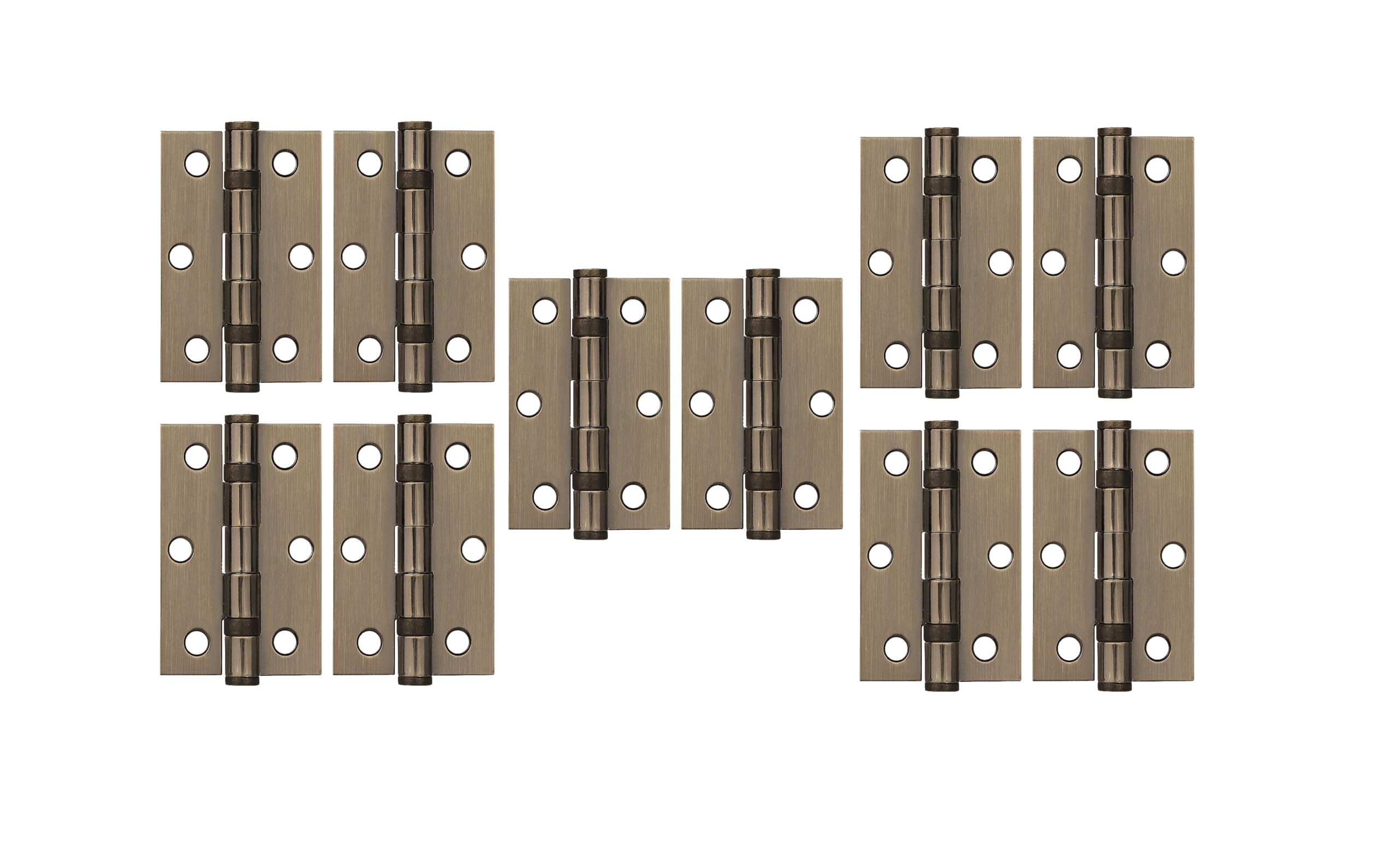 Golden Grace Satin Nickel Ball Bearing Butt Hinges 75Mm 3 Inch, Antique Brass Finish